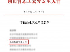 幸福威勝|(zhì)威勝榮獲“湖南省幸福企業(yè)試點單位”